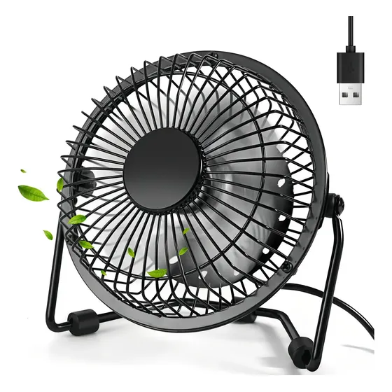 Ventilador portatil Mini Usb Metálico, Potente, Black Mount