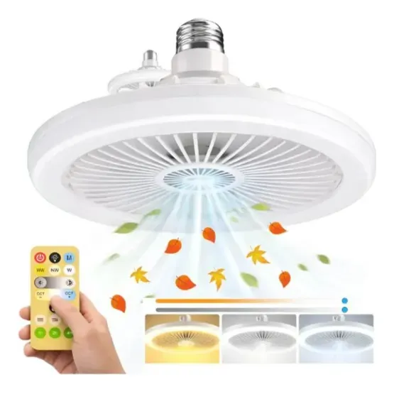 Ventilador silencioso Luz Led Tricolor 3 Velocidades
