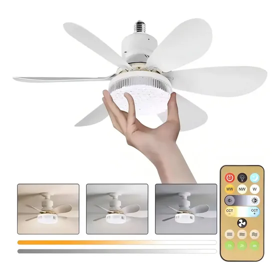 Ventilador silencioso Lukito Lampara De Techo Led 52cm Pantalla