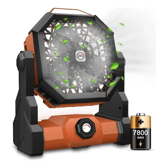 Ventilador portatil Portátil de Camping Recargable con Luz LED