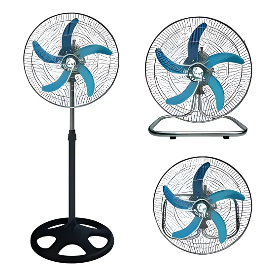 Ventilador de pie Crown Metálico 3 en 1, con Aspas Plateadas 18"