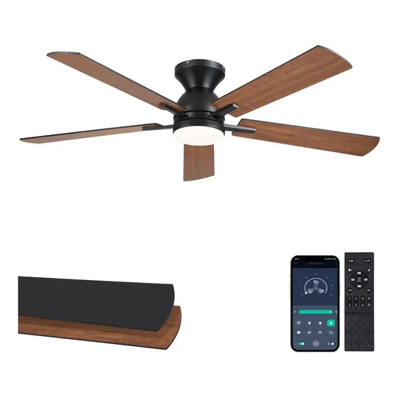 Ventilador silencioso De Techo Nkpu 132 Cm Con Luces Led