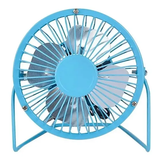 Ventilador silencioso Mini USB Metálico Portátil con 4 Aspas