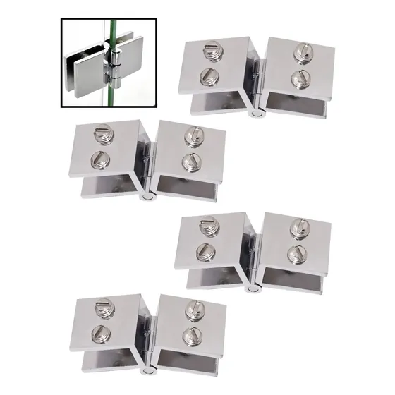Vitrina Pastelera 4pcs Bisagras 180° Cuadrada Mampara De Vidrio