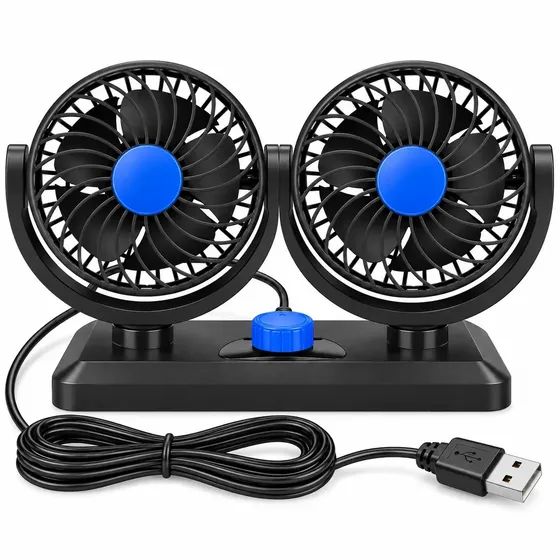 Ventilador portatil Doble ATENEA USB Para Auto Y Escritorio 2