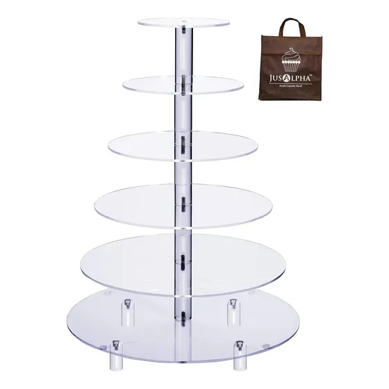 Vitrina Pastelera Jusalpha Grande Acrílica De 6 Niveles