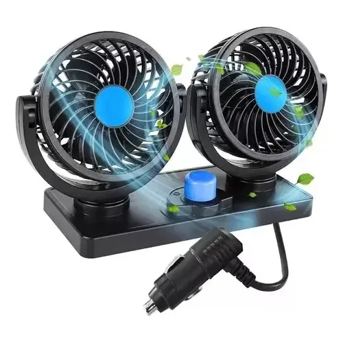 Ventilador portatil Doble Auto Coche Portátil Potente 2
