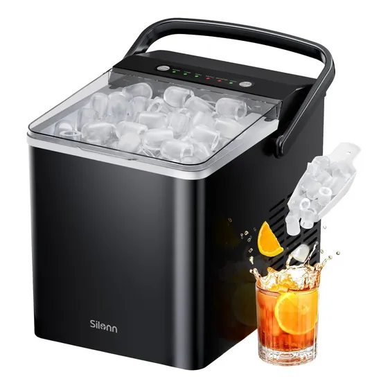 Maquina de hielo​ Silonn Máquina Hielo Portátil, Encimera
