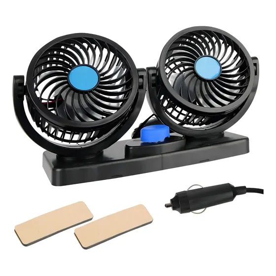 Ventilador portatil Portátil Vijodi 12V Negro Detalle Azul