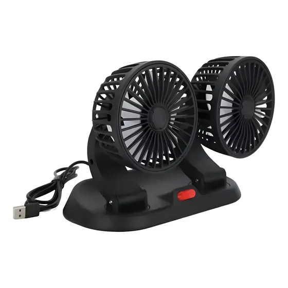 Ventilador portatil Escritorio Usb Doble Cabezal Giratorio 360