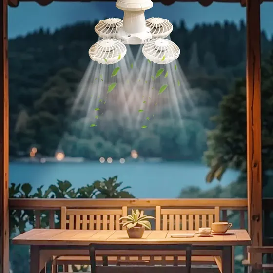 Ventilador de pie Eléctrico Con Control Remoto, Cuatro Luces