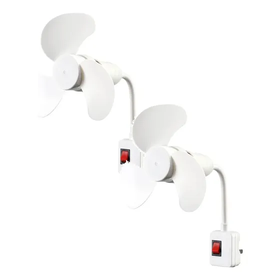 Ventilador silencioso Enchufe Mini Flexible Cuello Cisne 2set