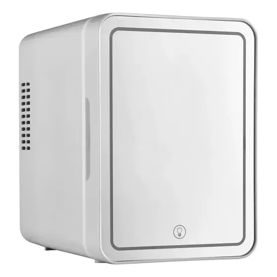 Refrigerador Mini Nevera De Belleza Led Con Espejo, 4l, Rosa