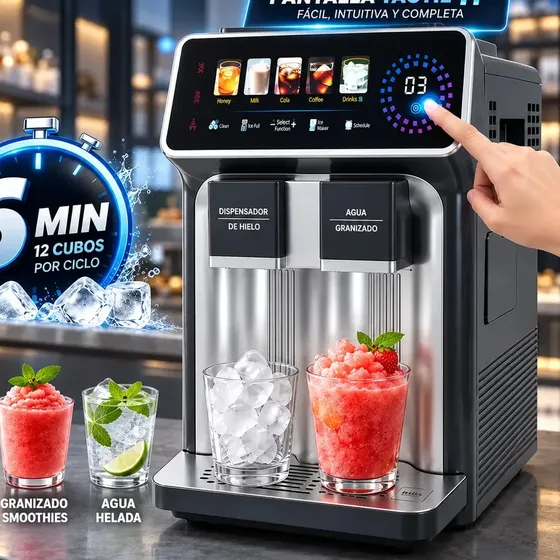 Maquina de hielo Máquina Hielo 3 en 1 Beiti con Pantalla Táctil