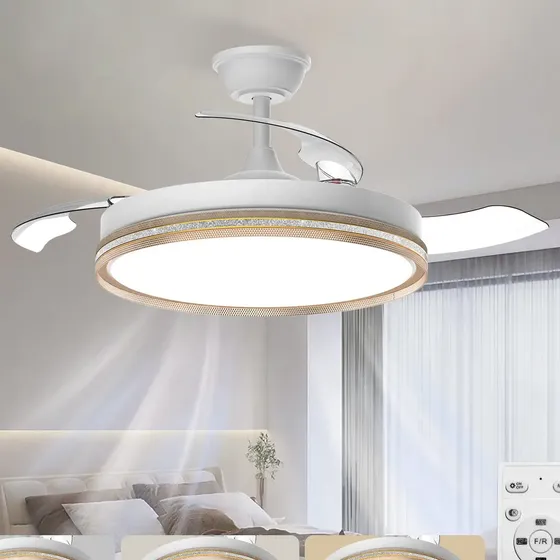 Ventilador silencioso A De Techo Con Luz Led De 42 Dorado