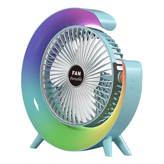 Ventilador portatil Mini de Escritorio Portátil IRM con Luz LED