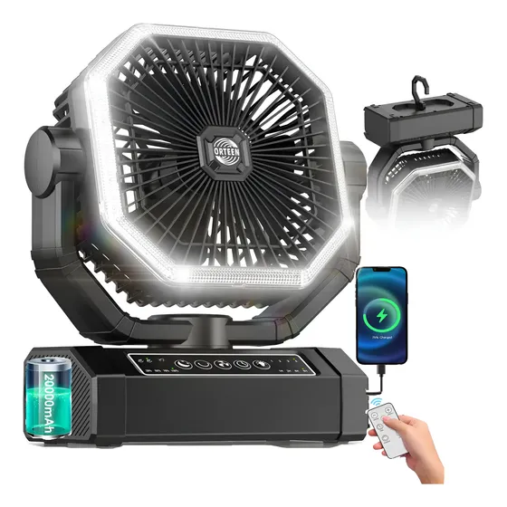 Ventilador portatil --ventilador Portátil Camping Con Luz Led