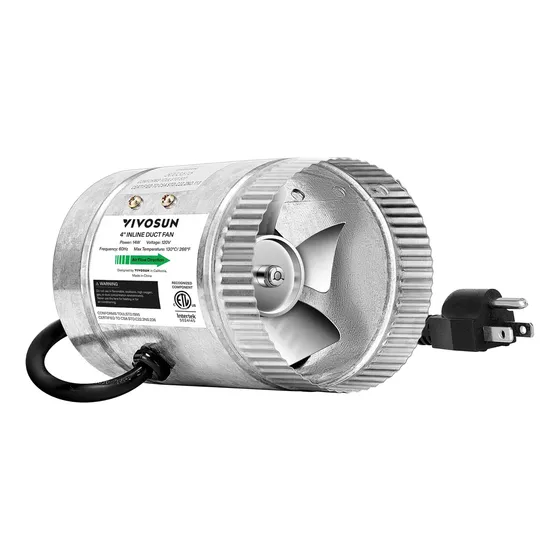 Ventilador de pie Conducto En Línea Vivosun 4 Pulgadas, 100 C