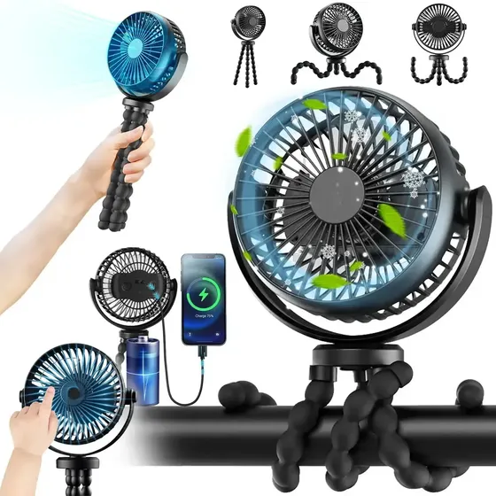 Ventilador portatil Portátil DFIRERSHOP Negro de 3 Velocidades