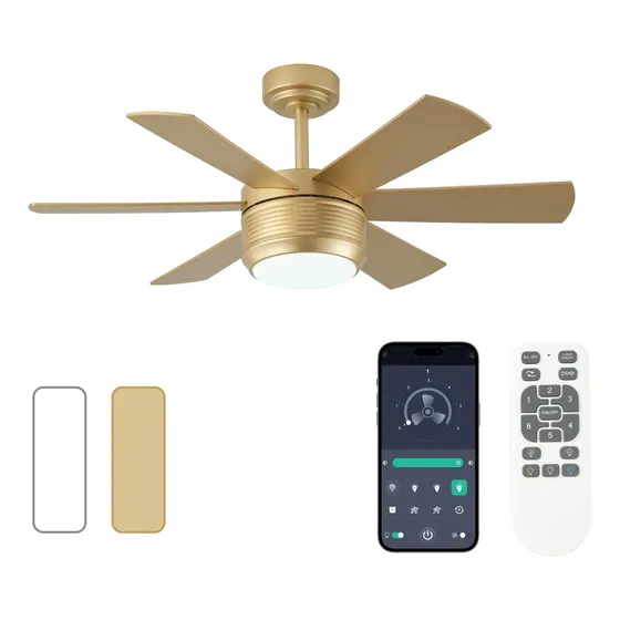 Ventilador silencioso De Techo Showdi Gold Con Luces Y Control