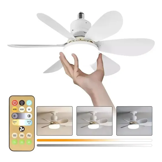 Ventilador silencioso A Pendente Led De 40 W E 52 Cm Com Controle
