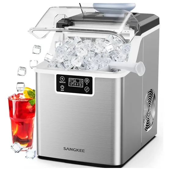 Maquina de hielo Sangkee Hielos Para Casa, 20kg/día, 24 Cubos