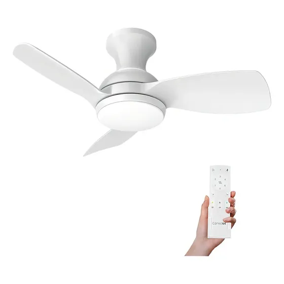 Ventilador silencioso de Techo Consciot Blanco de 30" con Luz