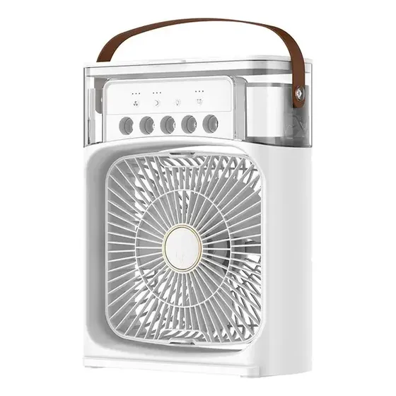 Ventilador portatil humidificador de aire portátil con LED blanco