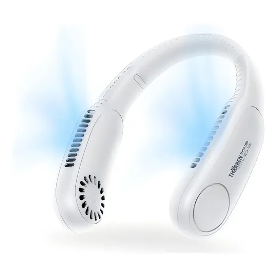 Ventilador portatil Cuello Inalámbrico Blanco Usb Thor Neck Fan