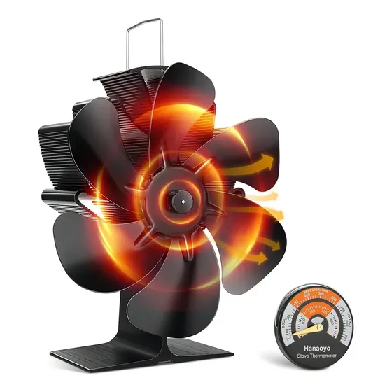 Ventilador silencioso de Estufa para Leña, con 6 Aspas