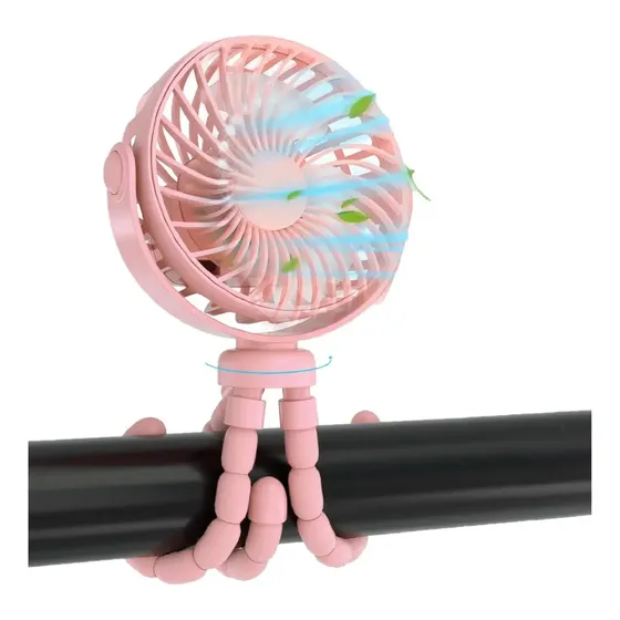 Ventilador portatil Mini Recargable Flexible Adir Rosa 12375 2