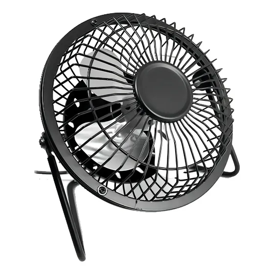 Ventilador portatil USB DM Chile 819 Silencioso 15cm Metal Negro