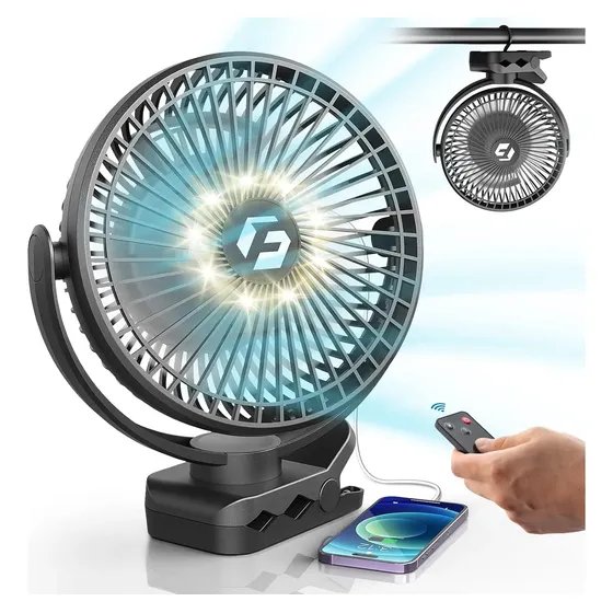 Ventilador portatil 8-inch Clip On Fan - 12000mah Portable Fan