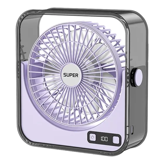 Ventilador portatil Zc Desktop Fan Portable Rechargeable Low